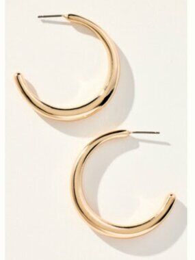 Anthropologie Polished Gold Hoop Earrings